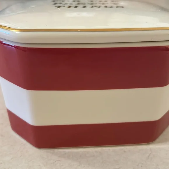 “Hustle For The Pretty Things” Extra Large Bold Striped Trinket Box NEW - Picture 6 of 15